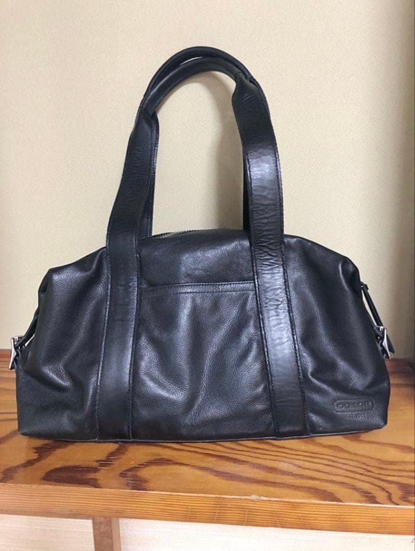 COACH レザーボストンバッグ 持ち手リペア済み ブラック 本革