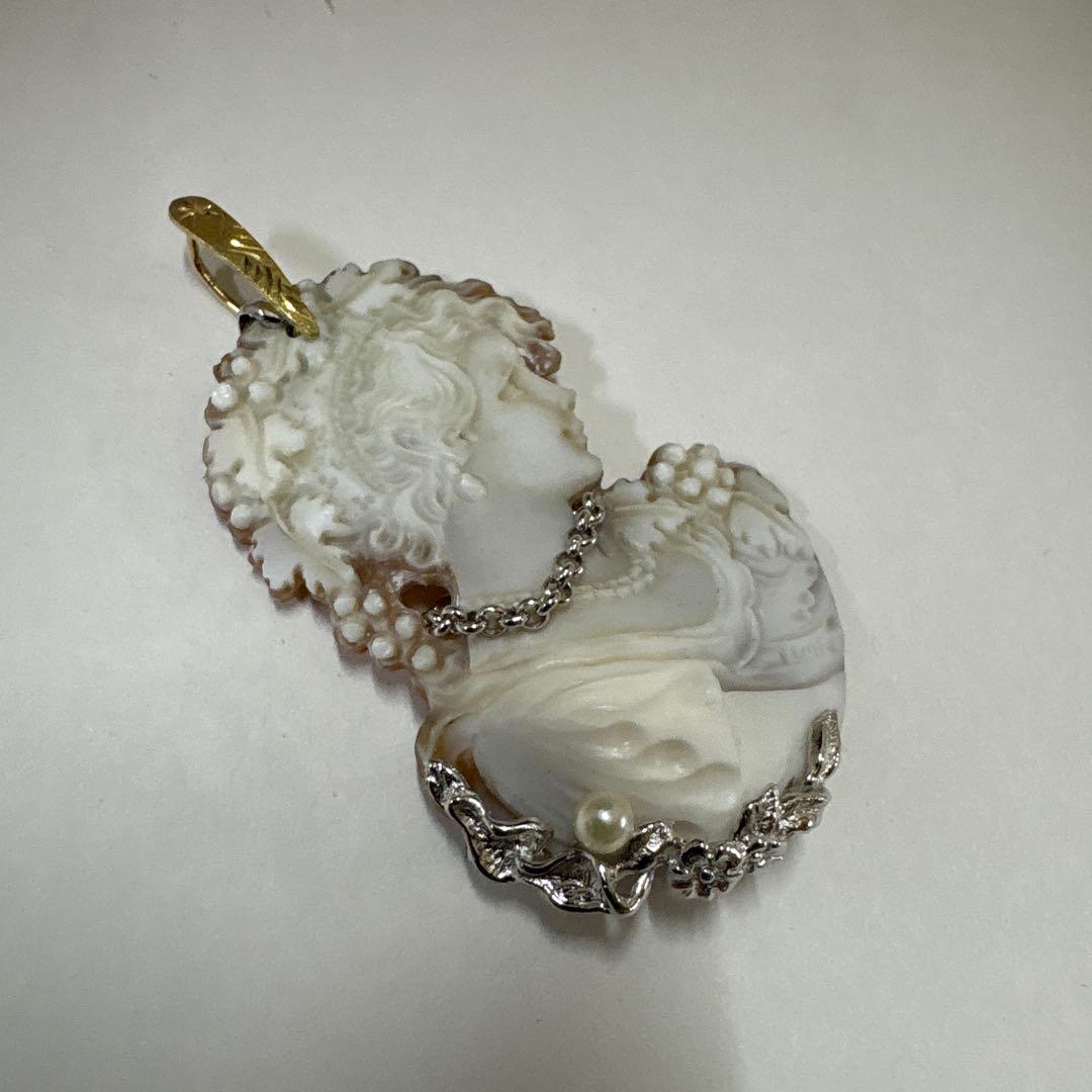 作家品 Ｋ１８ ＳＶ９２５ アコヤパール付き ペンダント