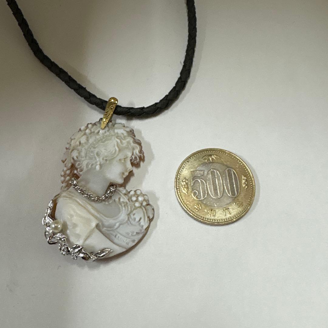 作家品 Ｋ１８ ＳＶ９２５ アコヤパール付き ペンダント