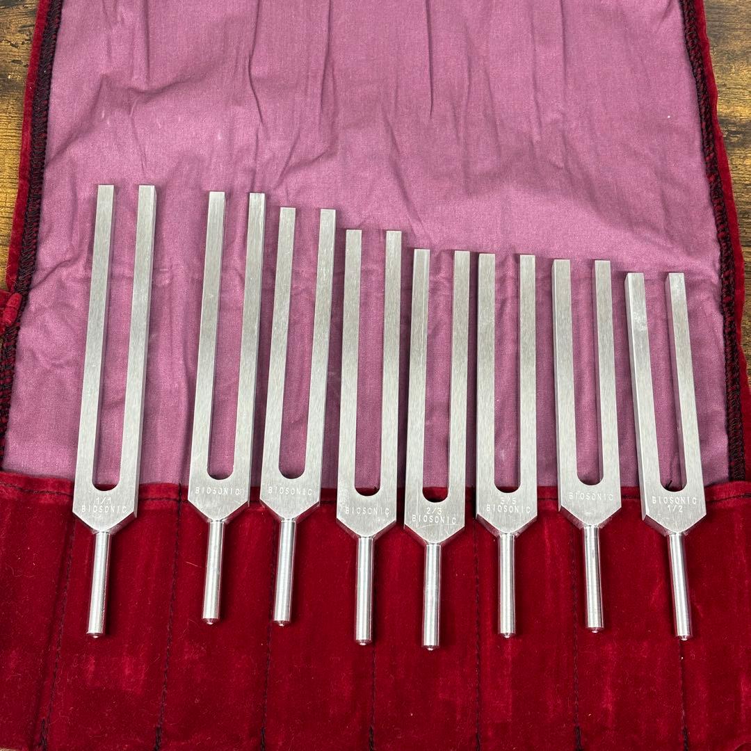 ソルフェジオ周波数 音叉 8本セットBIOSONIC ケース付きヒーリング 瞑想