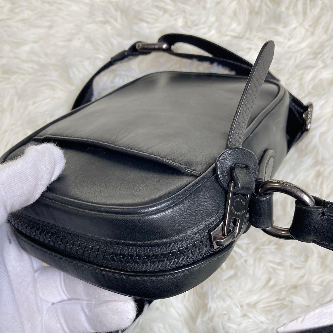 未使用級 COACH コーチ テレイン ミニ ボックス スクエア 黒 ブラック