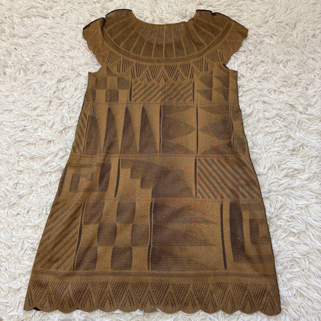 【PLEATS PLEASE】プリーツ プリーズ 半袖 ワンピース 総柄