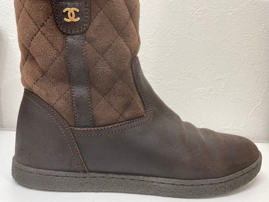 【美品】人気！CHANEL ムートン マトラッセ ココマークショートブーツ 35