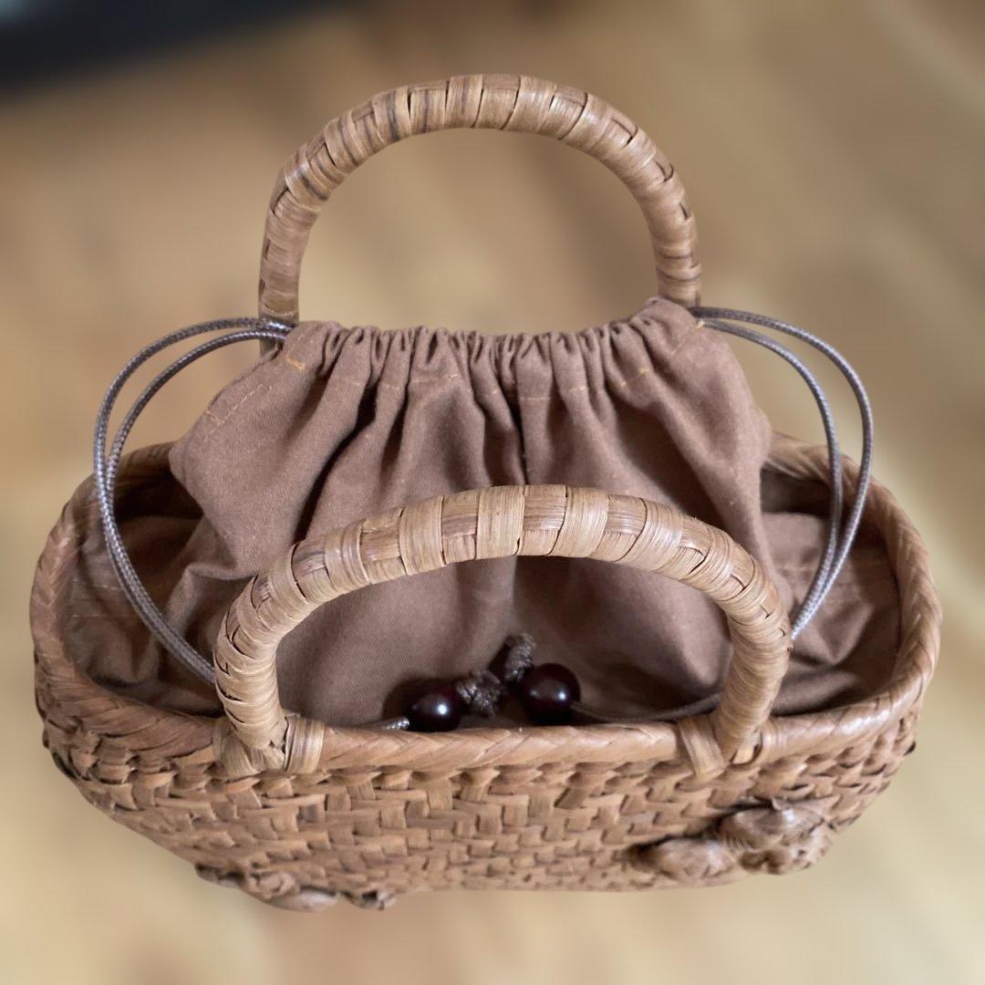 長野産　職人手編み山葡萄柄　山葡萄バック