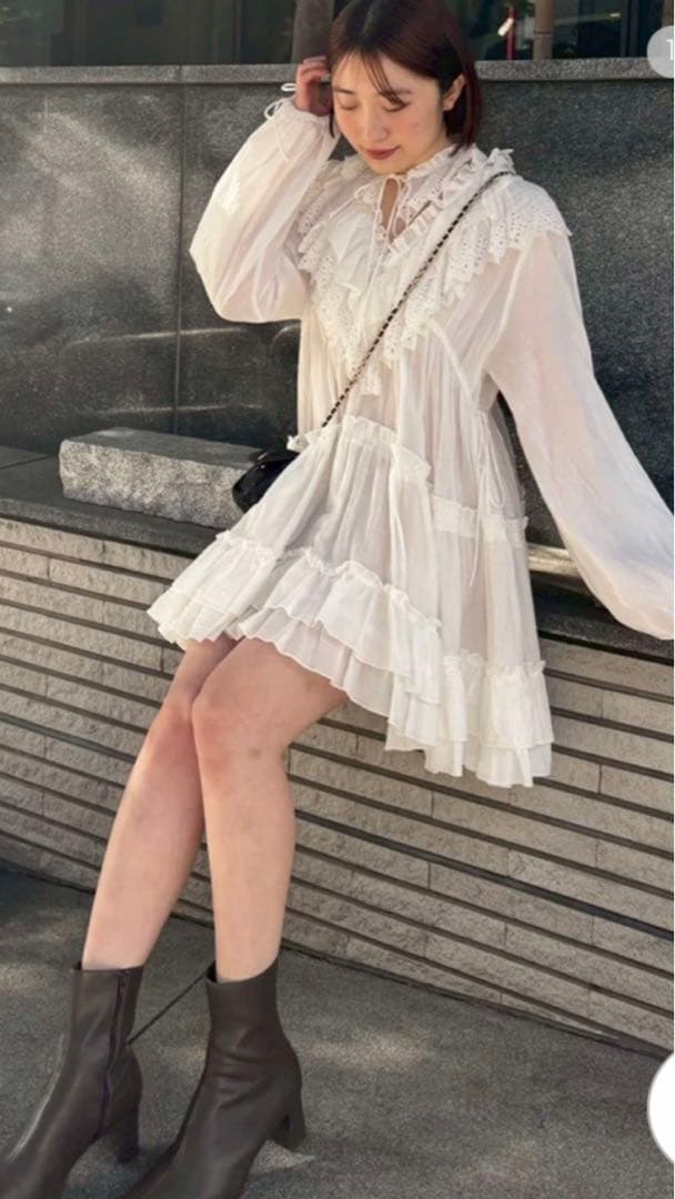 SNIDEL コットンレースBOHO チュニック