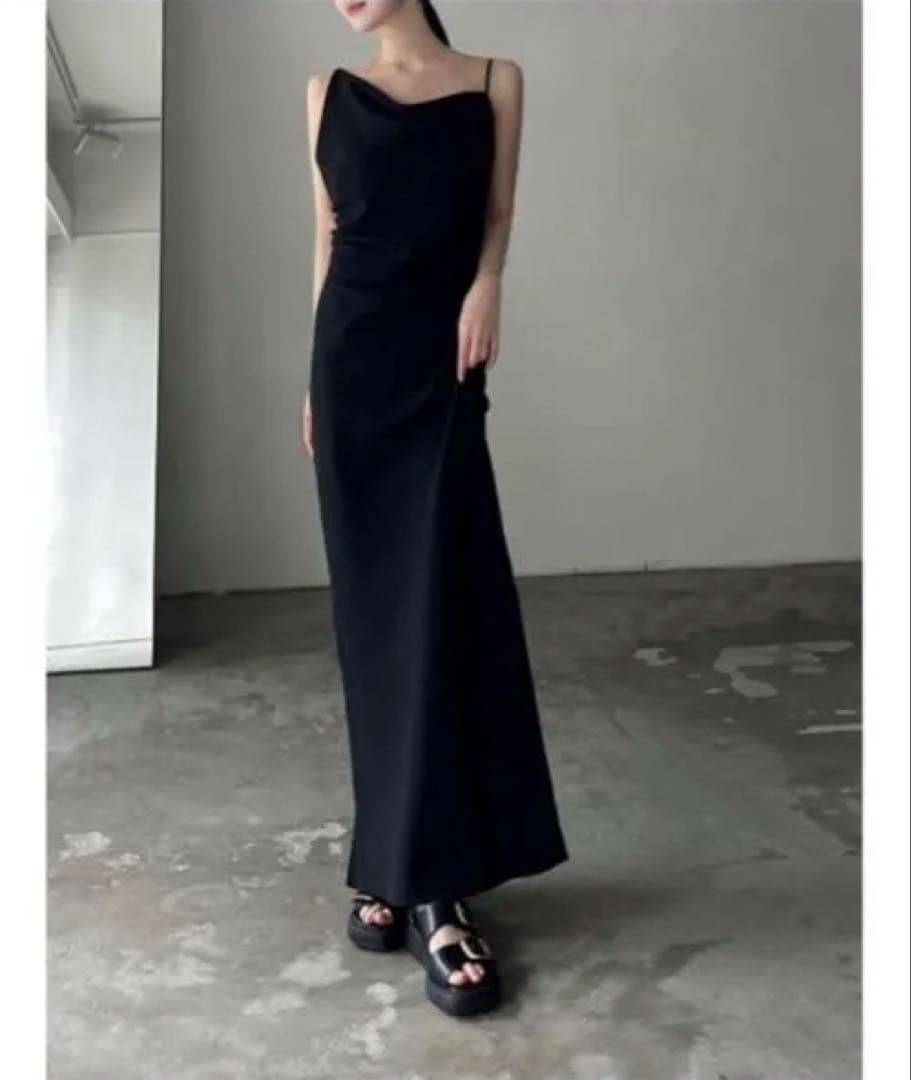 【完売品】celon asymmetry drape cami dress