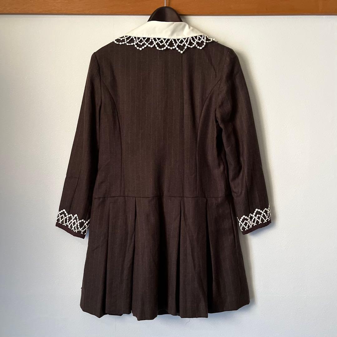 【Jane Maple ジェーンマープル】 ストライプレースカラー ワンピース