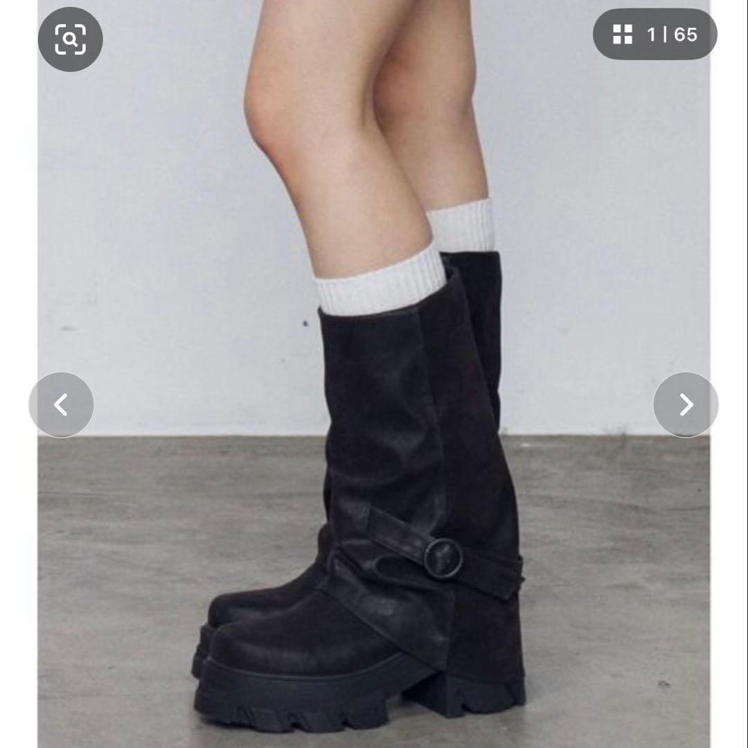 新品未使用！　EMODA カバータンクブーツ　ブラック　Sサイズ