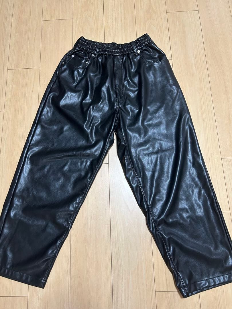 24AW COOTIE クーティー フェイクレザー5ポケットワイドイージーパンツ