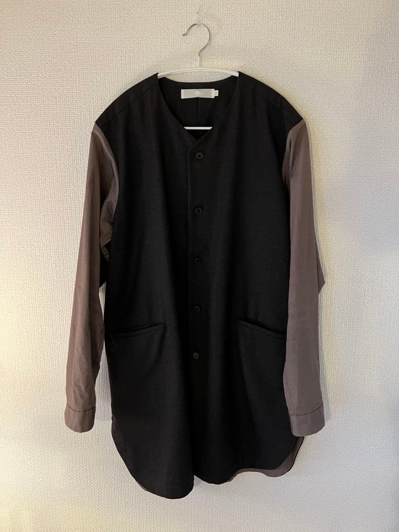 美品　ETHOSENS 15AW ノーカラーシャツジャケット