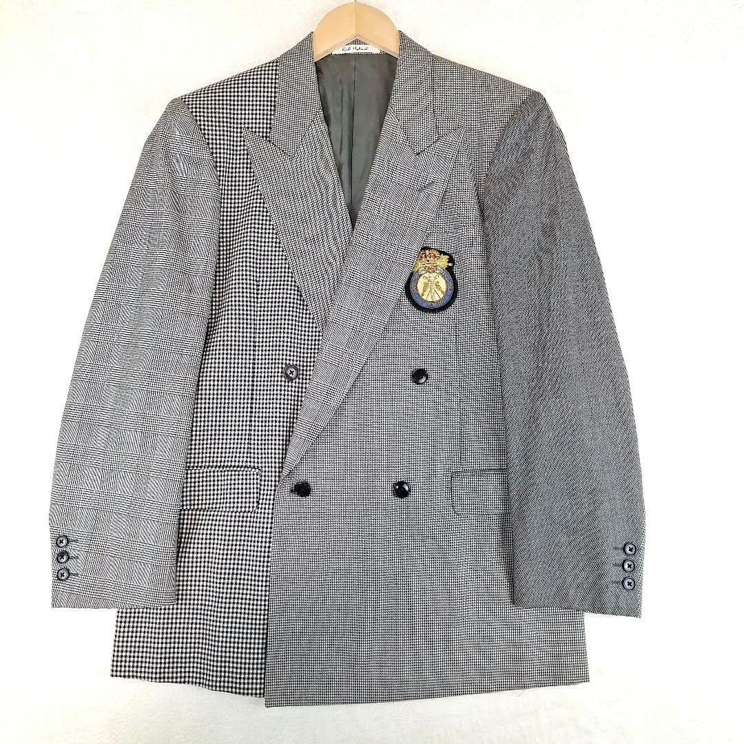 レア✨カールヘルム　ダブルテーラードジャケット　パッチワーク　ワッペン