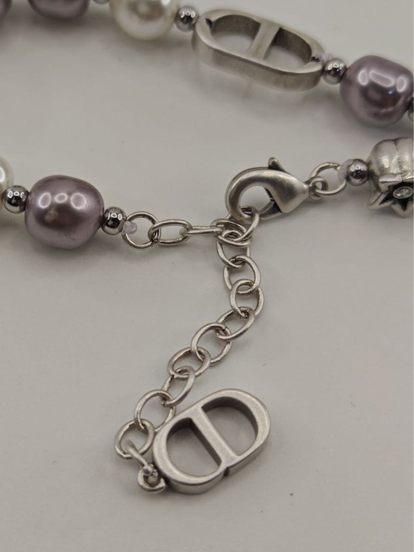 DIOR パールネックレス＆ブレスレット 2点セット シルバー　美品