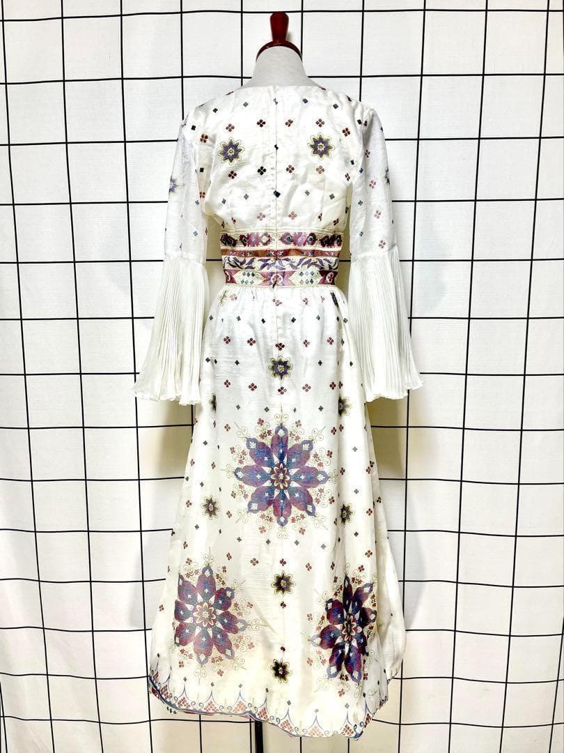 vintageヴィンテージロングドレスプリーツマキシ丈衣装レトロUSA海外古着