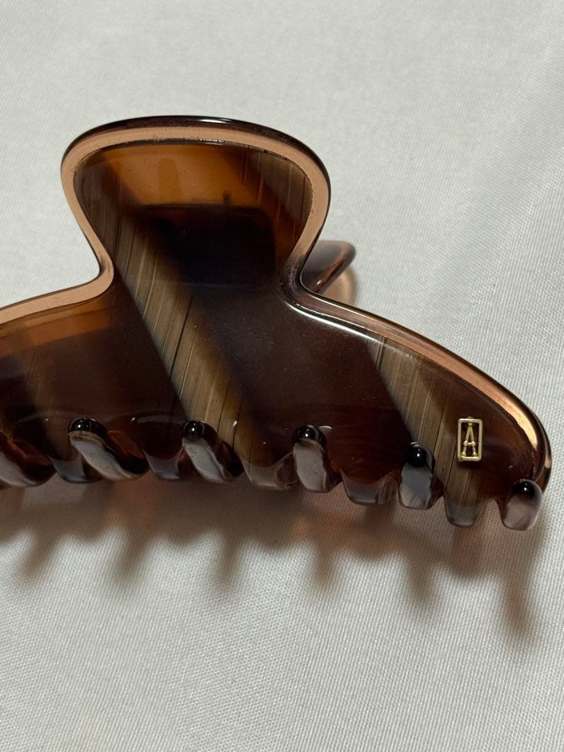 ブラウン クレップデザイン ヘアクリップ　ALEXANDRE DE PARIS