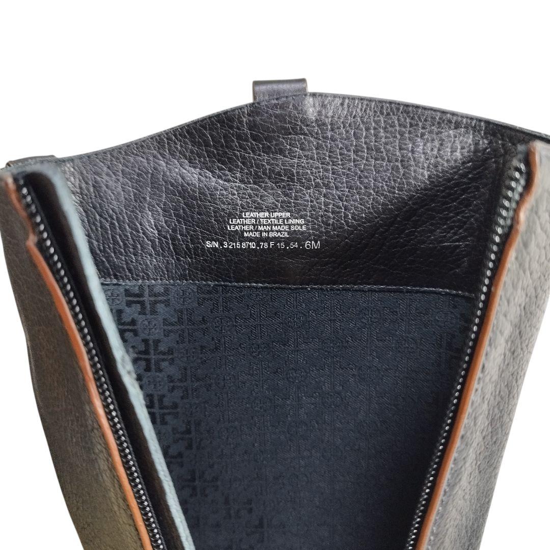 【美品】定価8.3万 トリーバーチ ロングブーツ 黒 レザー ロゴ 23cm