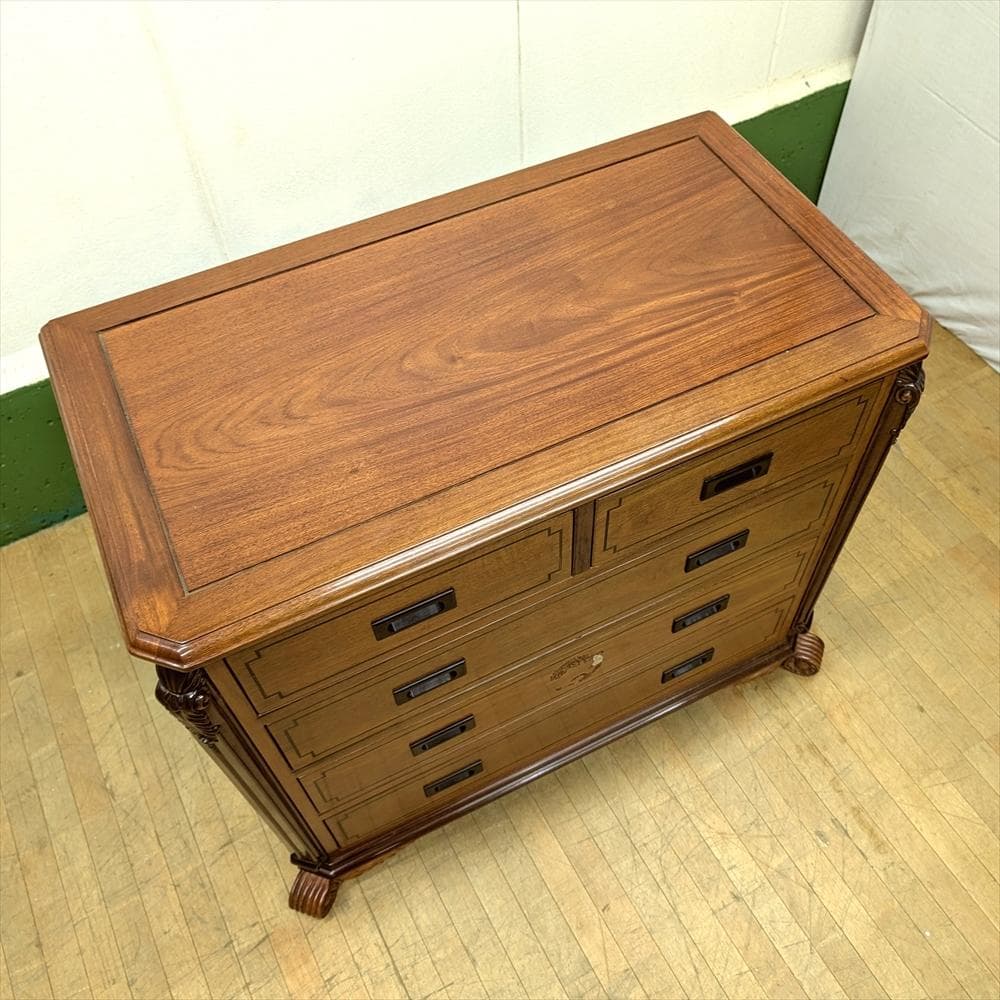 美品　唐木　花梨　カリン　無垢　チェスト　箪笥　タンス　たんす　引出し　ドロワー