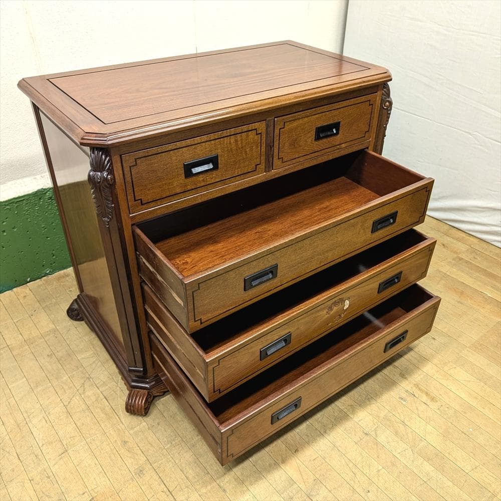 美品　唐木　花梨　カリン　無垢　チェスト　箪笥　タンス　たんす　引出し　ドロワー