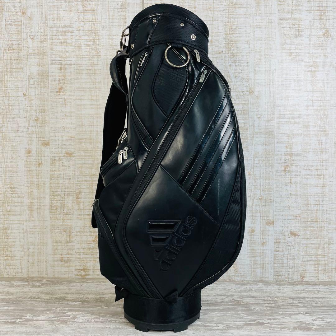 adidas アディダス　3ライン　ゴルフキャディバッグ　ブラック9型