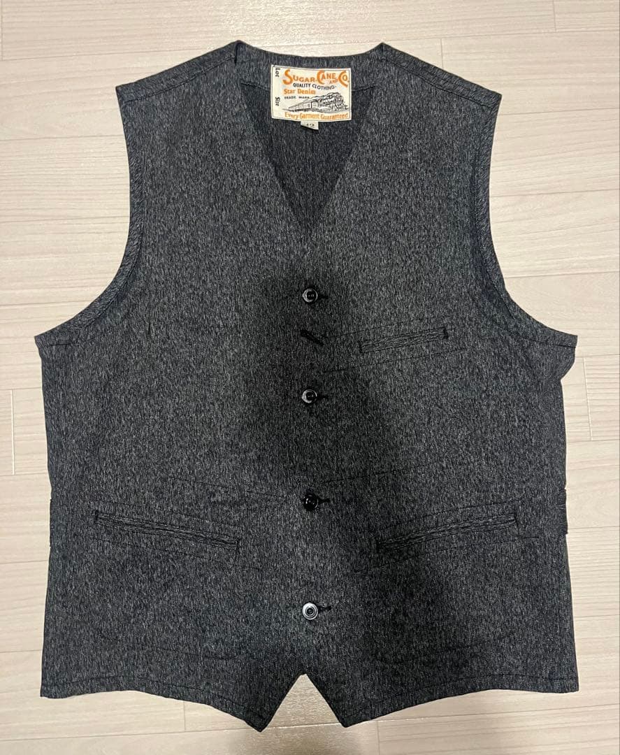 SUGAR CANE COTTON COVERT WORK VEST サイズ42
