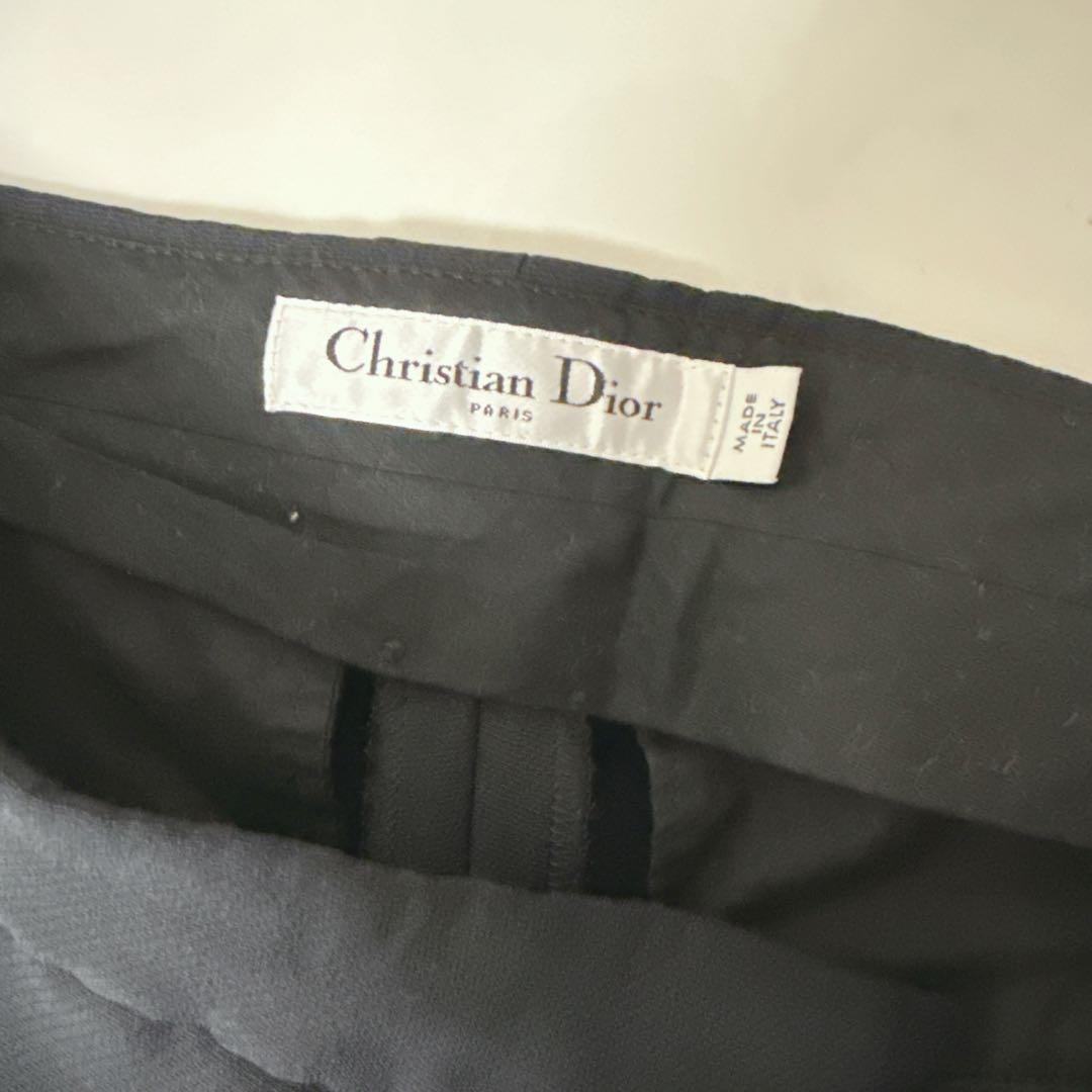 【Christian Dior】クロップドパンツ ウール×シルク ブラック