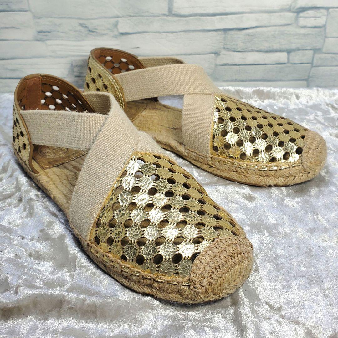 【極美品】✨Tory Burch 23cm パンチングレザー ゴールド ロゴ 6