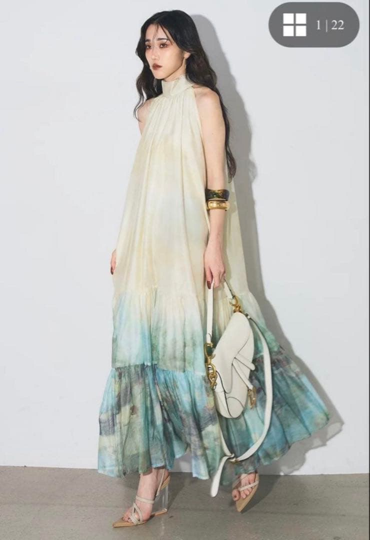 【アンドレアアンドコー】水彩ティアードワンピース