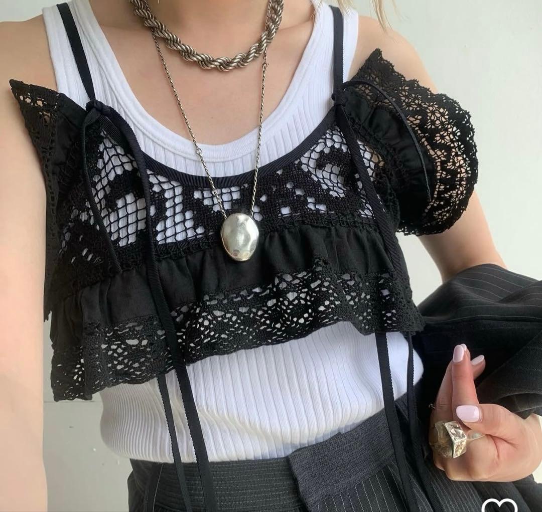 トップス MALION vintage 4way lace camisole