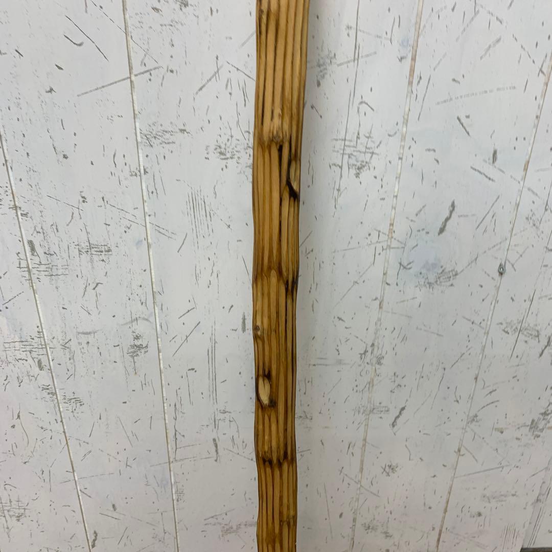 B-2 【希少】定義如来 金剛杖 木彫り 杖 登山 参拝 縁起物 昭和レトロ