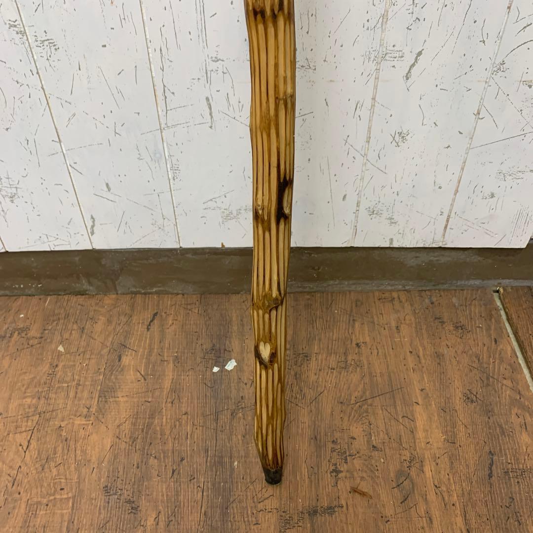 B-2 【希少】定義如来 金剛杖 木彫り 杖 登山 参拝 縁起物 昭和レトロ