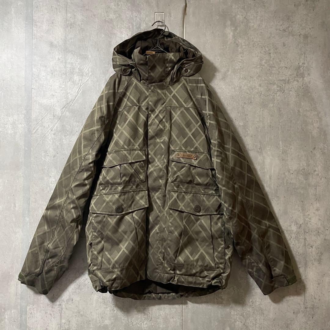 Burtonバートンスキーウェアスノーボードジャケットパーカーフード付きブラウン