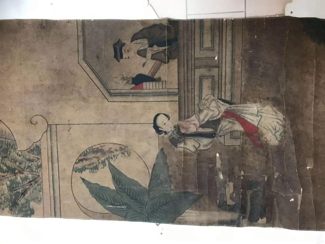 実父仇英製 掛軸 肉筆保証