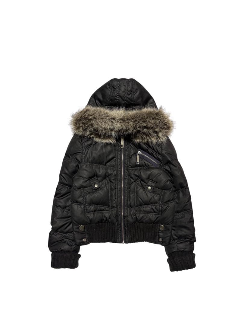 Black Rivet ファーダウンジャケット　y2k archive お兄系