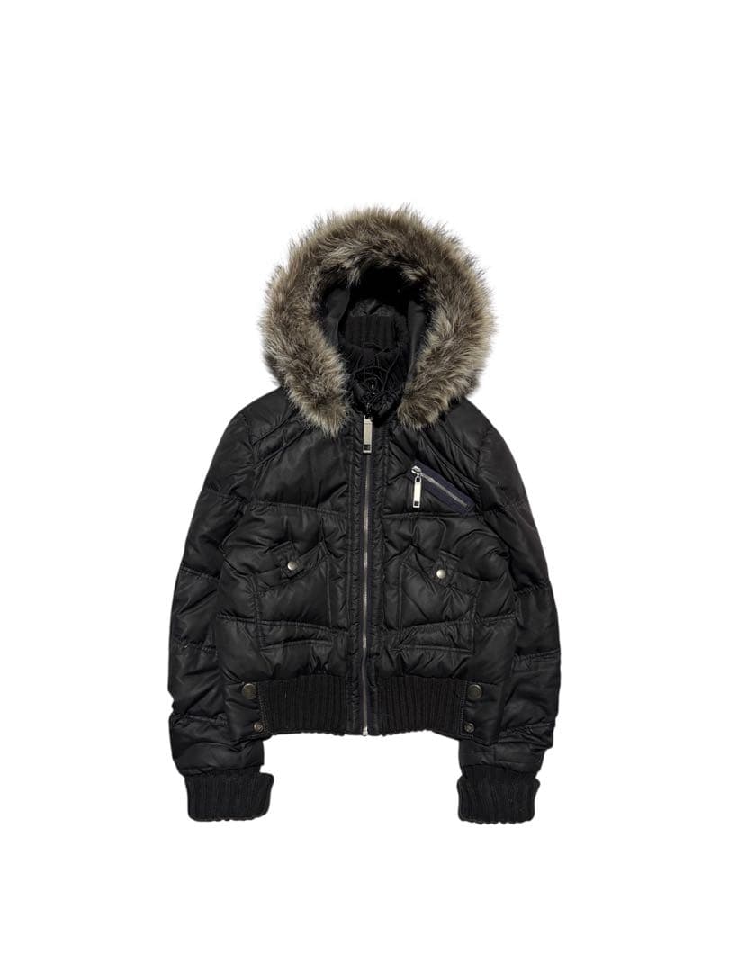 Black Rivet ファーダウンジャケット　y2k archive お兄系