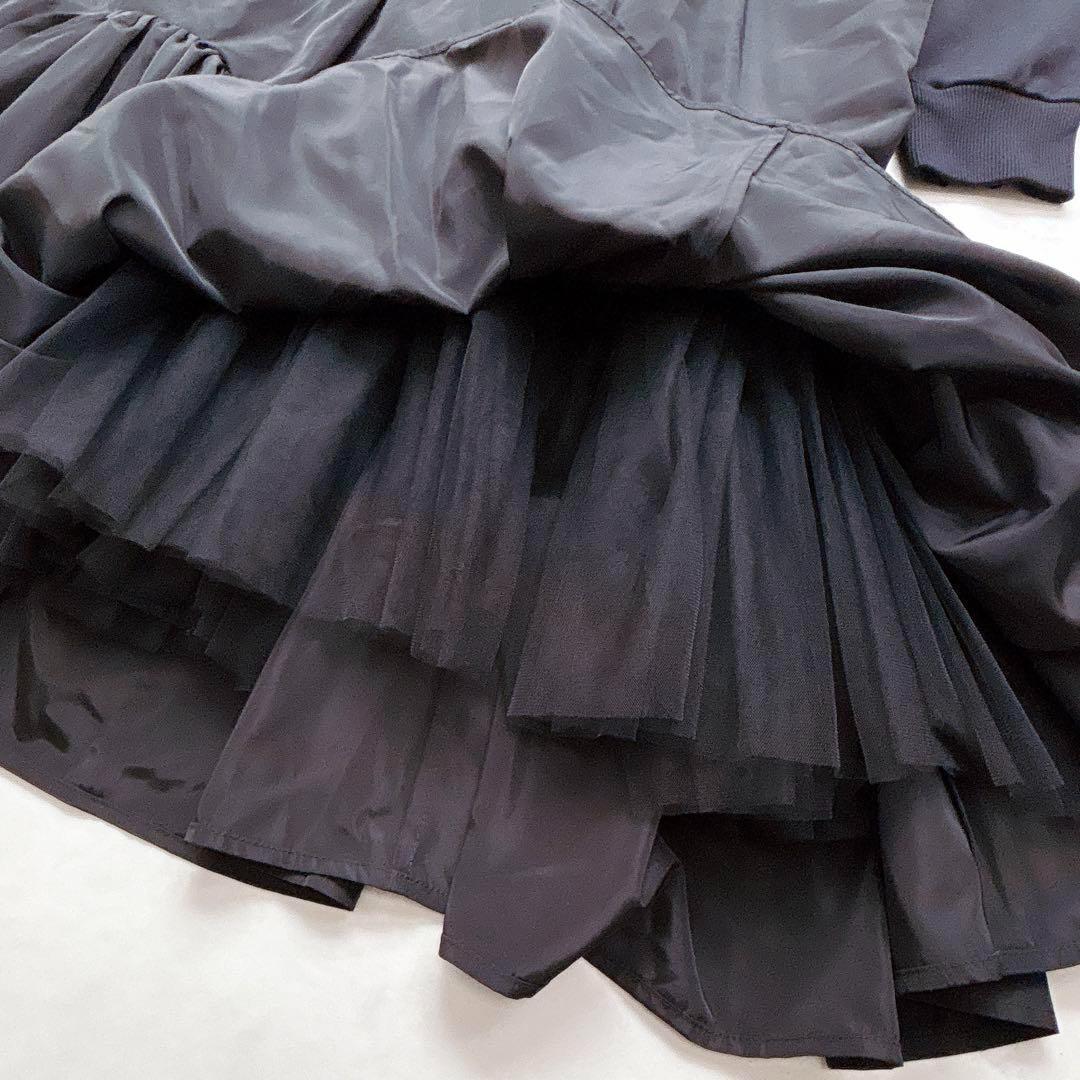 【VIVIANO】新品未使用タグ付＊イソザイフリルワンピース　ドッキング　黒　S