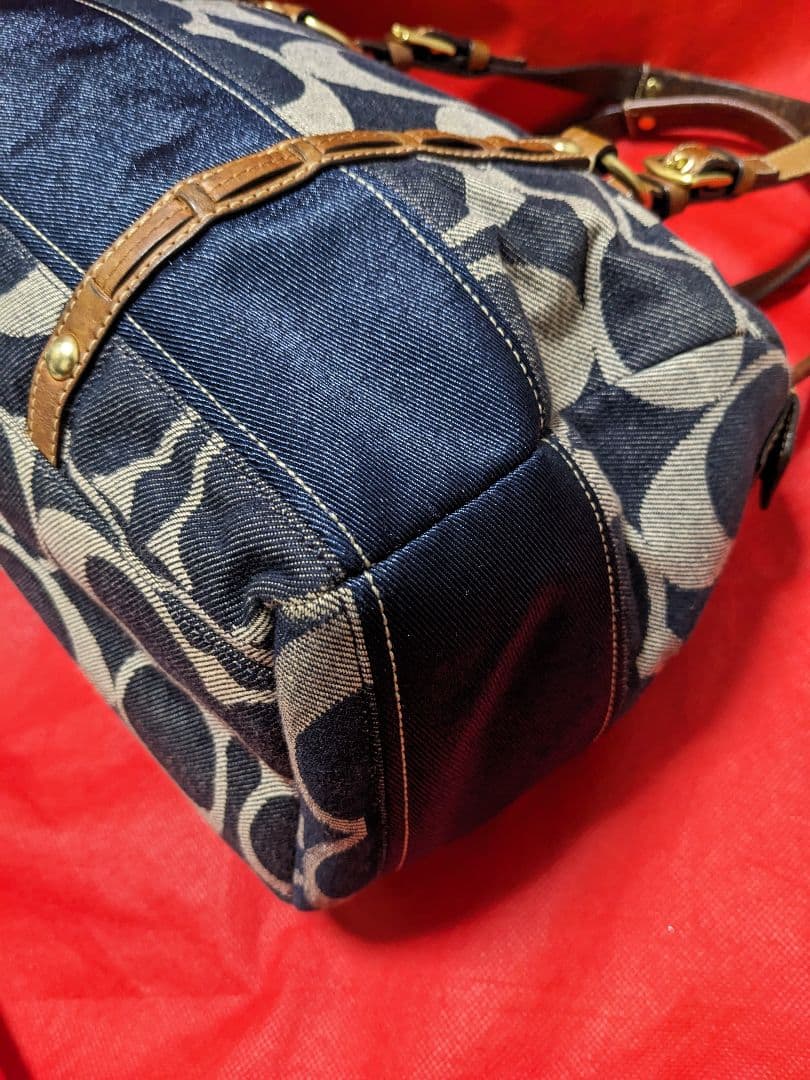 COACH コーチシグネチャー デニム ボストンバッグ ハンドバッグ y2k