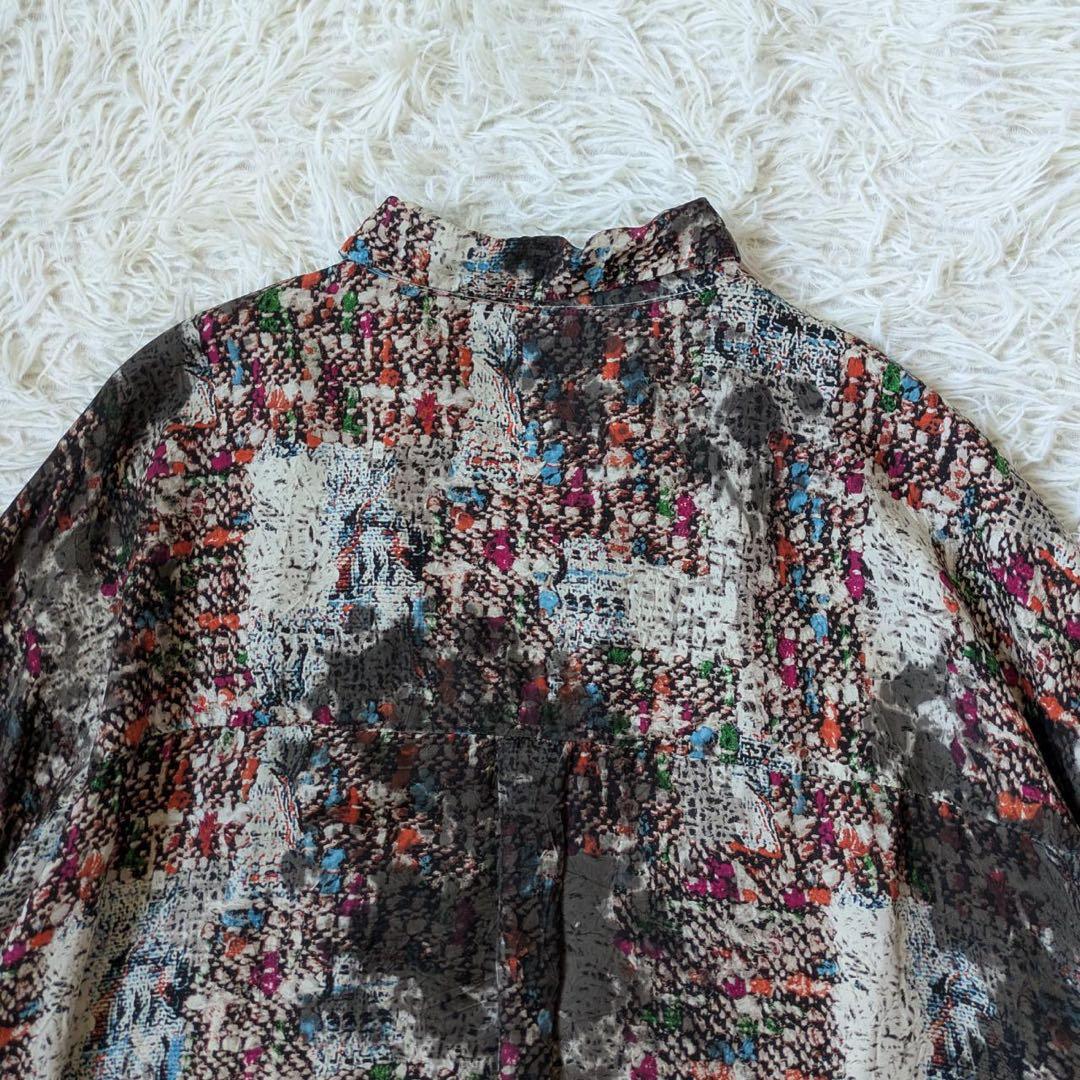 宝島染工　SIWA プルオーバーシャツ　Blink 草木　墨　斑染　Free