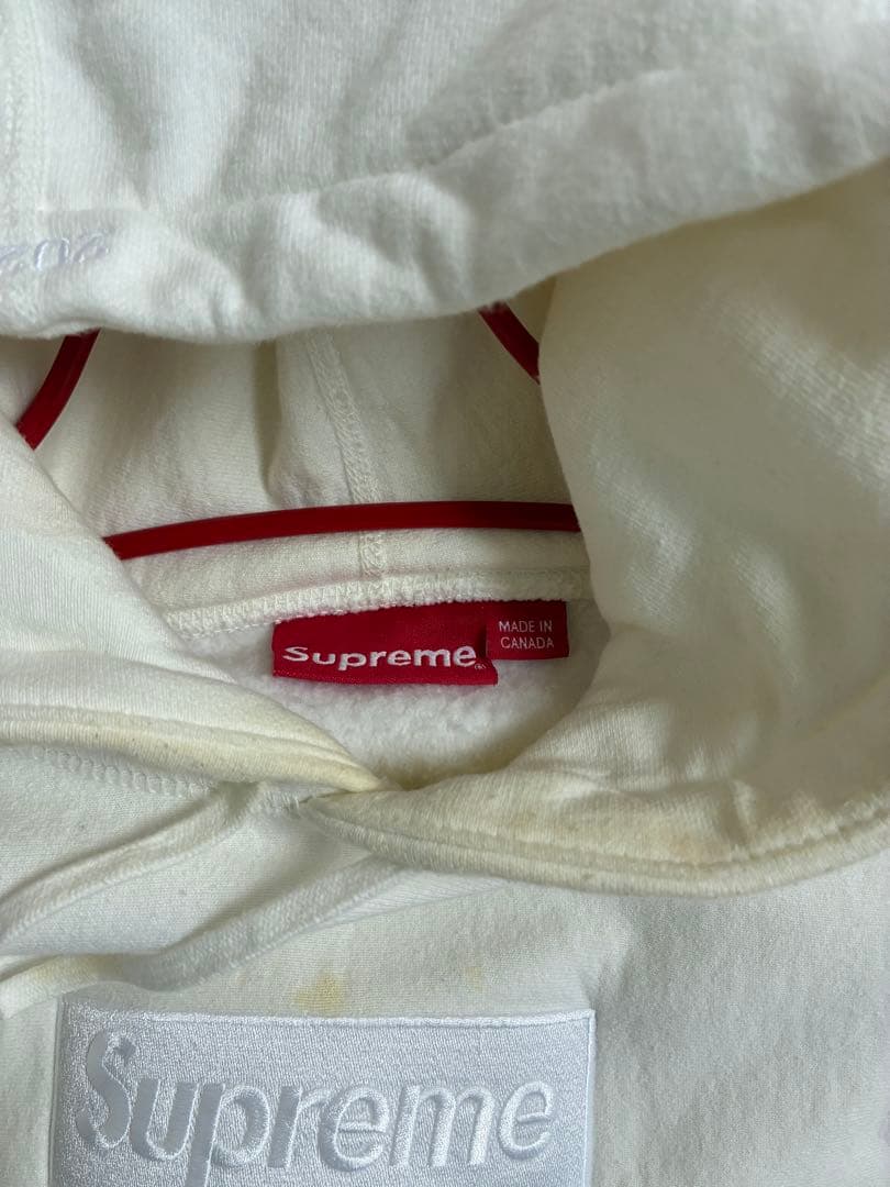 Supreme ホワイトパーカー フード付き