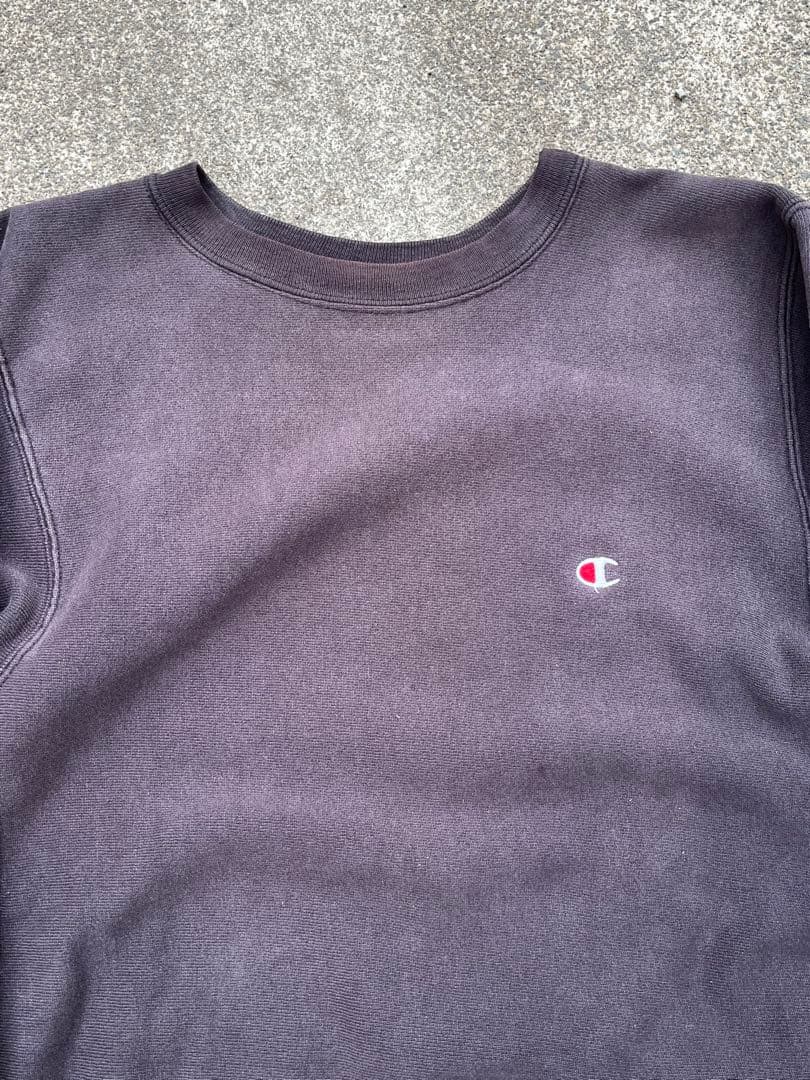 80s Champion リバースウィーブ ナス紺 フェードブラック アメリカ製