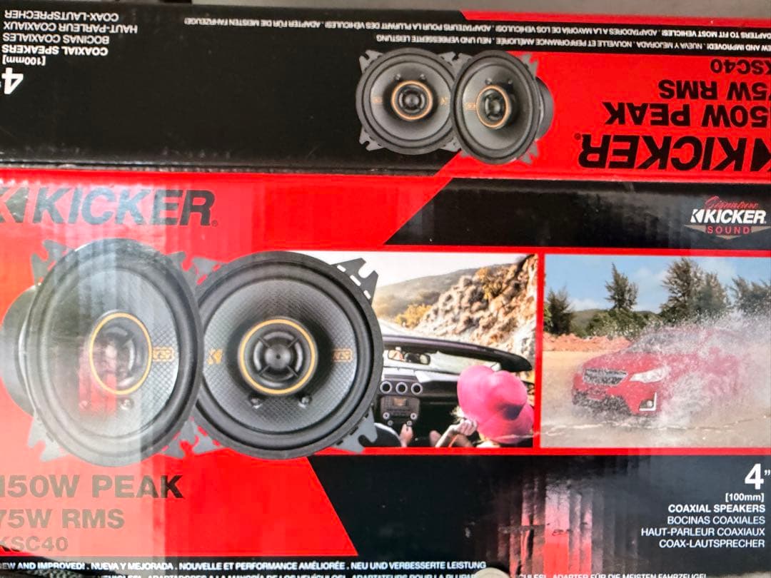KICKER KSC404 コアキシャルスピーカー　toyotaコネクター付き