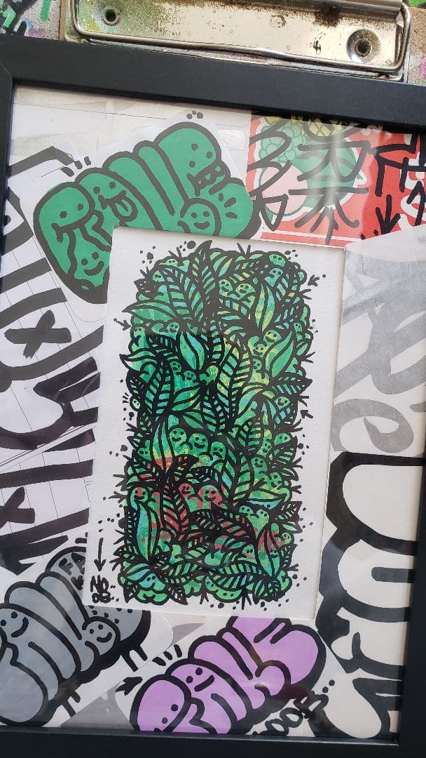 ストリートアート 植物デザイン 絵画 森の妖精 グラフィティ