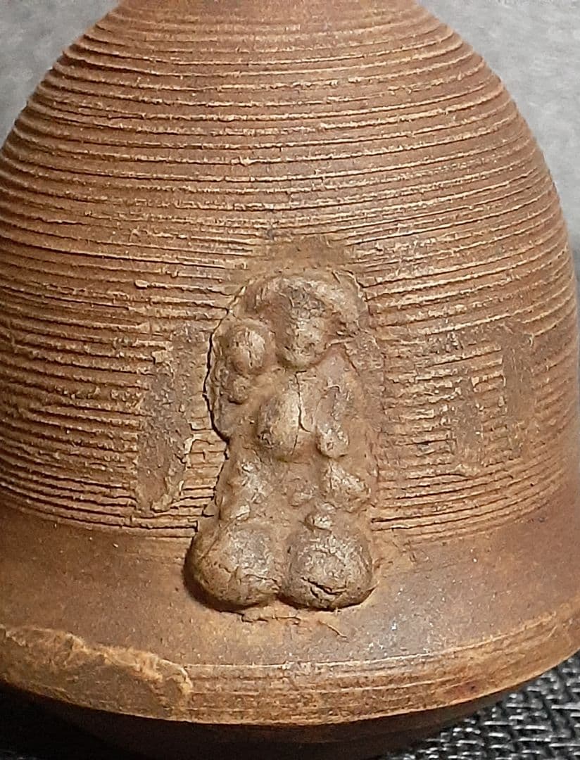 江戸時代末期　古備前　【極最小】　人形徳利　小壺　古備前壺　大黒様　縁起物