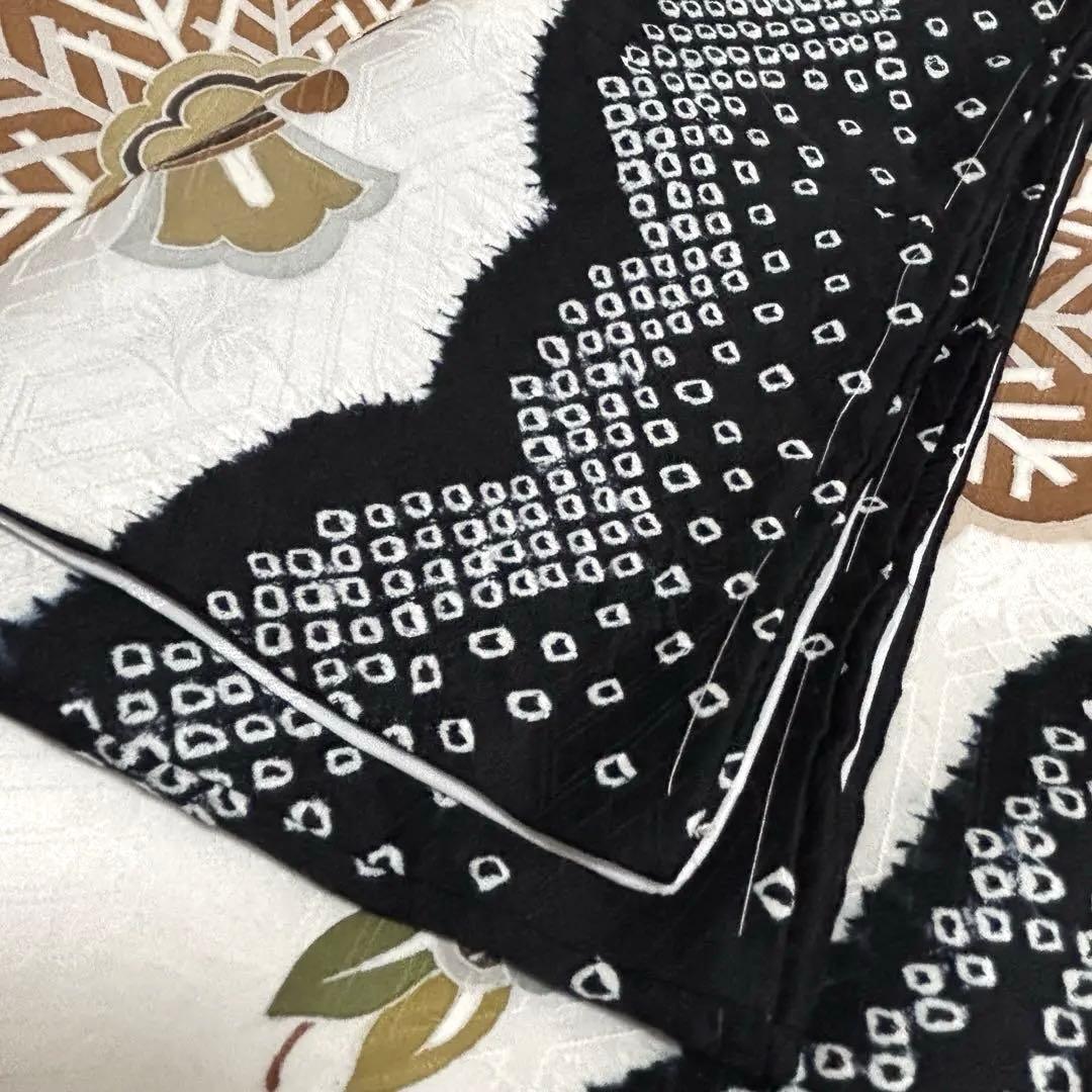 【新品】手書き京友禅 本絞り 金駒刺繍 お宮参り 産着 本金箔 長襦袢付 黒