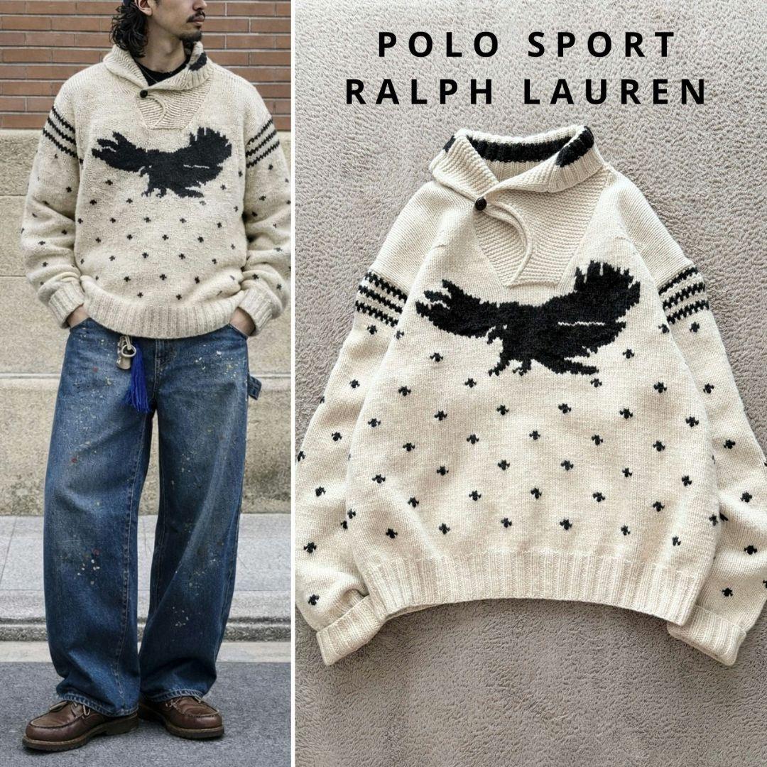 RALPH LAUREN 90s ニット イーグル柄 カウチンセーター