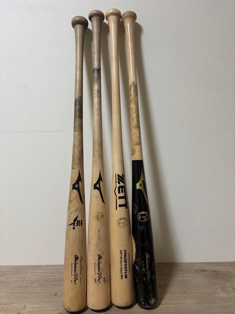 木製バット4本セット Mizuno ZETT