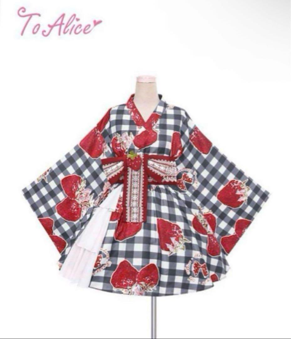 To Alice いちご姫浴衣セット ブラック Mサイズ