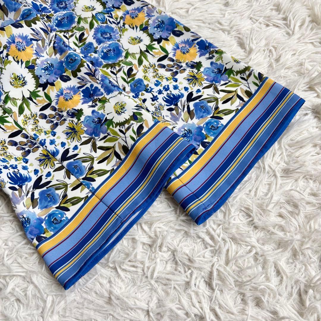 未使用級 23年♡レリアン 花柄プリントブラウス チュニック 13+ ヘムライン