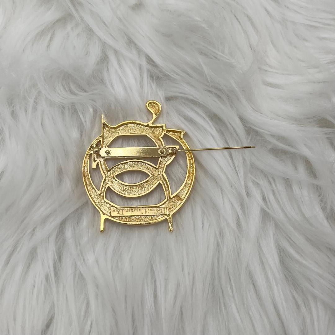 極美品✨Christian Dior ディオール　ブローチ 　ゴールド