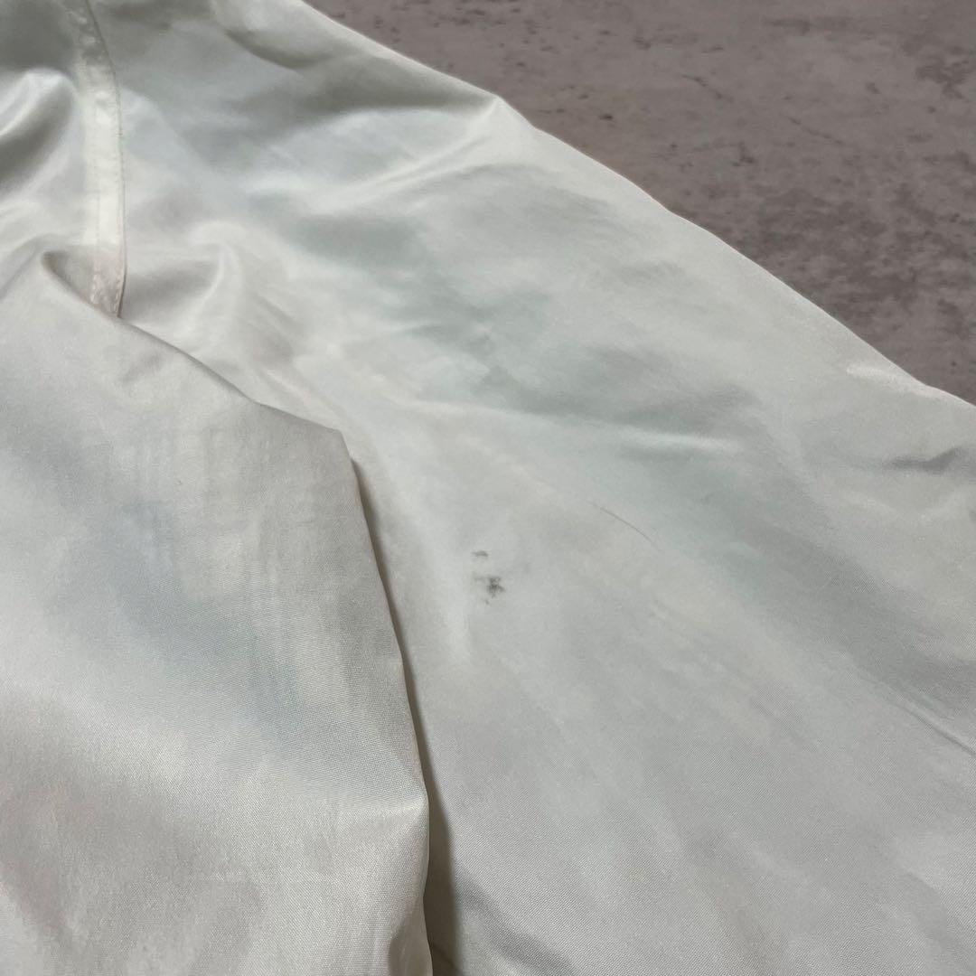 Burberry ロゴ 刺繍 ナイロン ジャケット M ホワイト ノバチェック