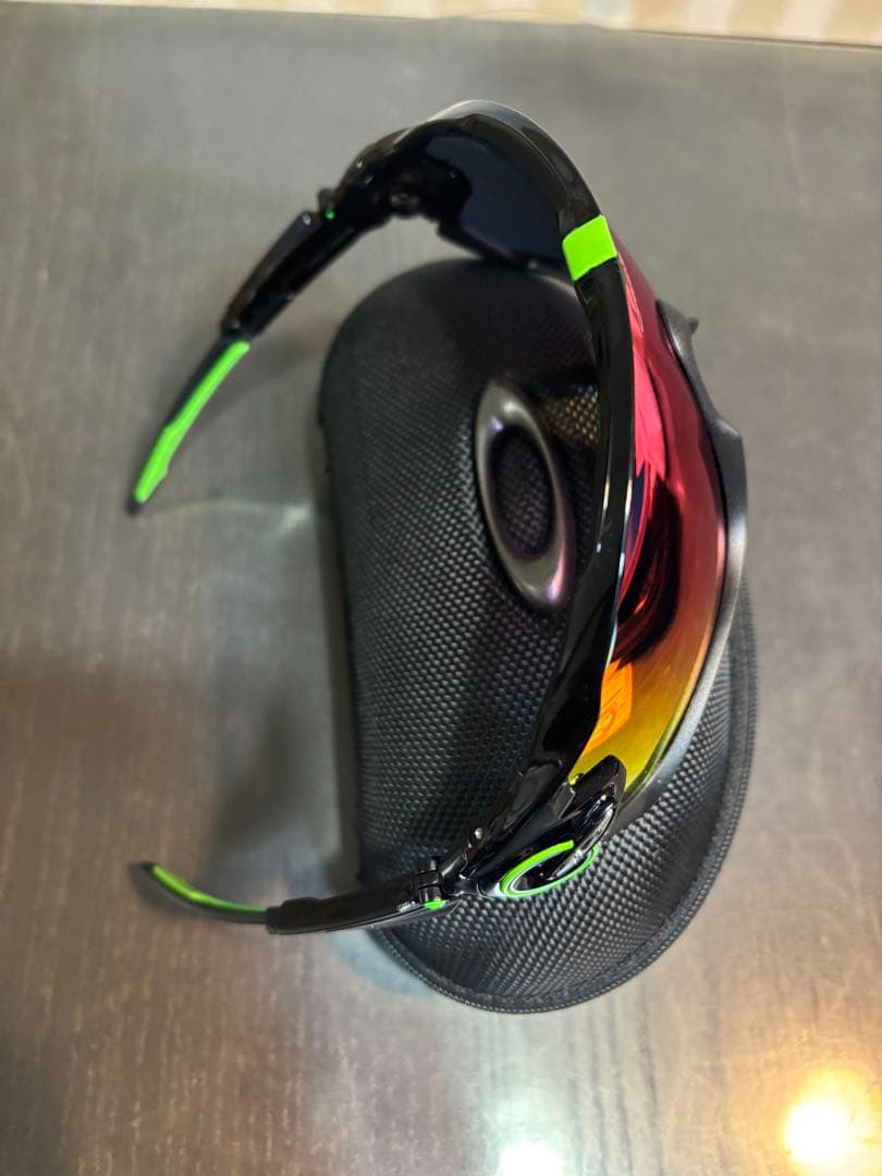 Oakley スポーツサングラス ブラック/グリーン