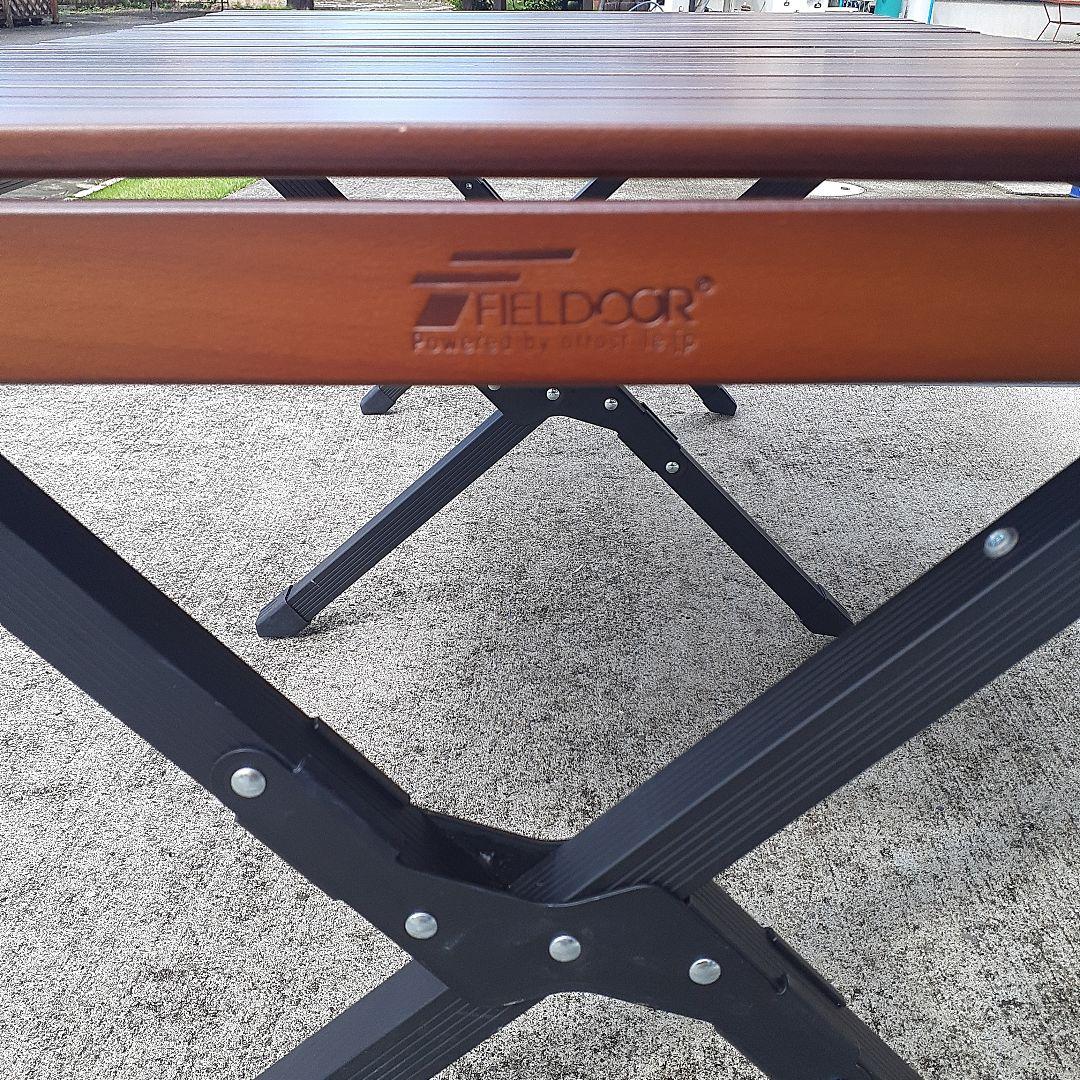 FIELDOOR ウッドロールトップテーブル 120cm×70cm×45cm